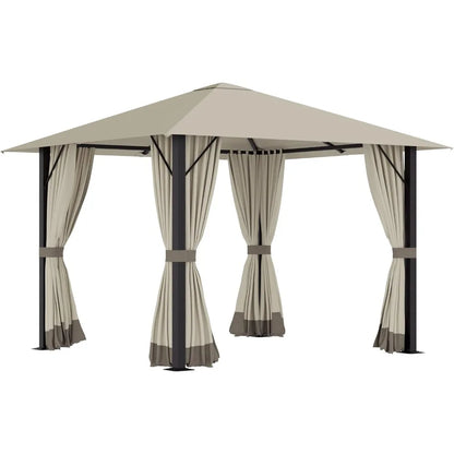 10' x 10' Patio Gazebo Aluminum Frame Outdoor Canopy