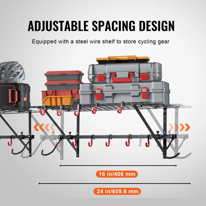 500 lbs. Bike Storage Rack with Adjustable 2 Shelves