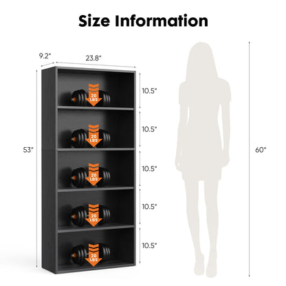 63 Inch Tall 6 Tier Wooden Shelf Bookcase