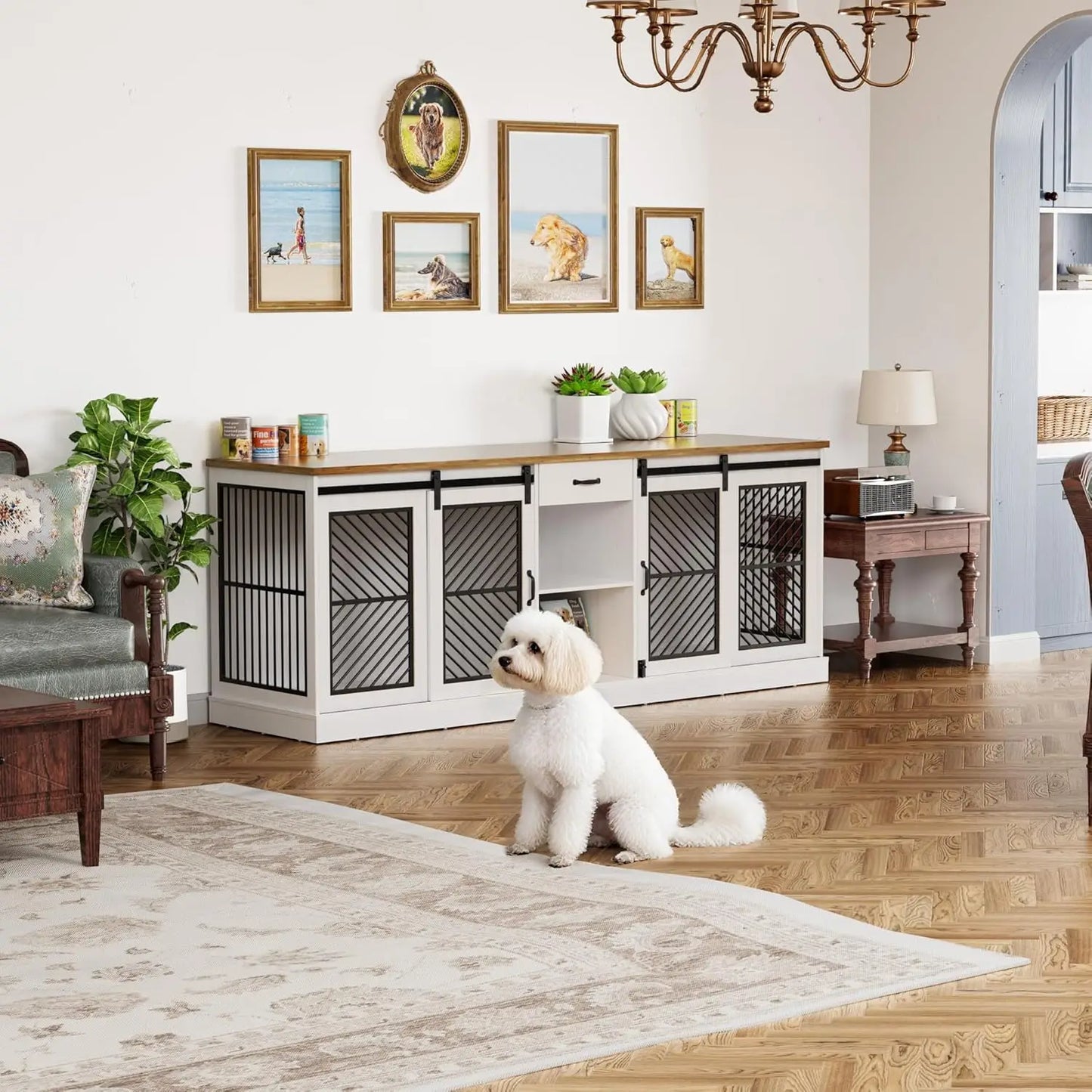 86.6" Heavy-Duty Doghouse as Entertainment Center