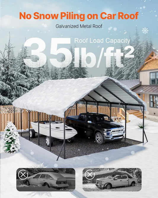 NEW 20x24 ft Heavy Duty Metal Carport with Removable Sidewalls