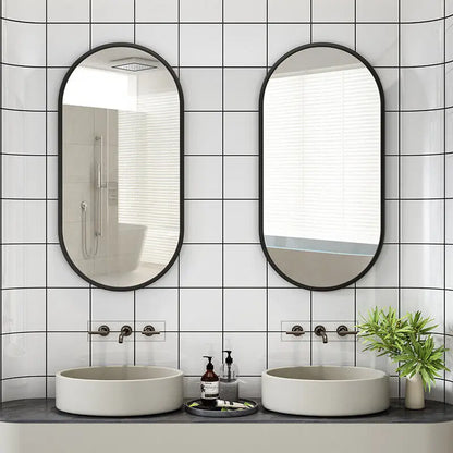 Black Framed Wall Bathroom Accent Vanity Mirror