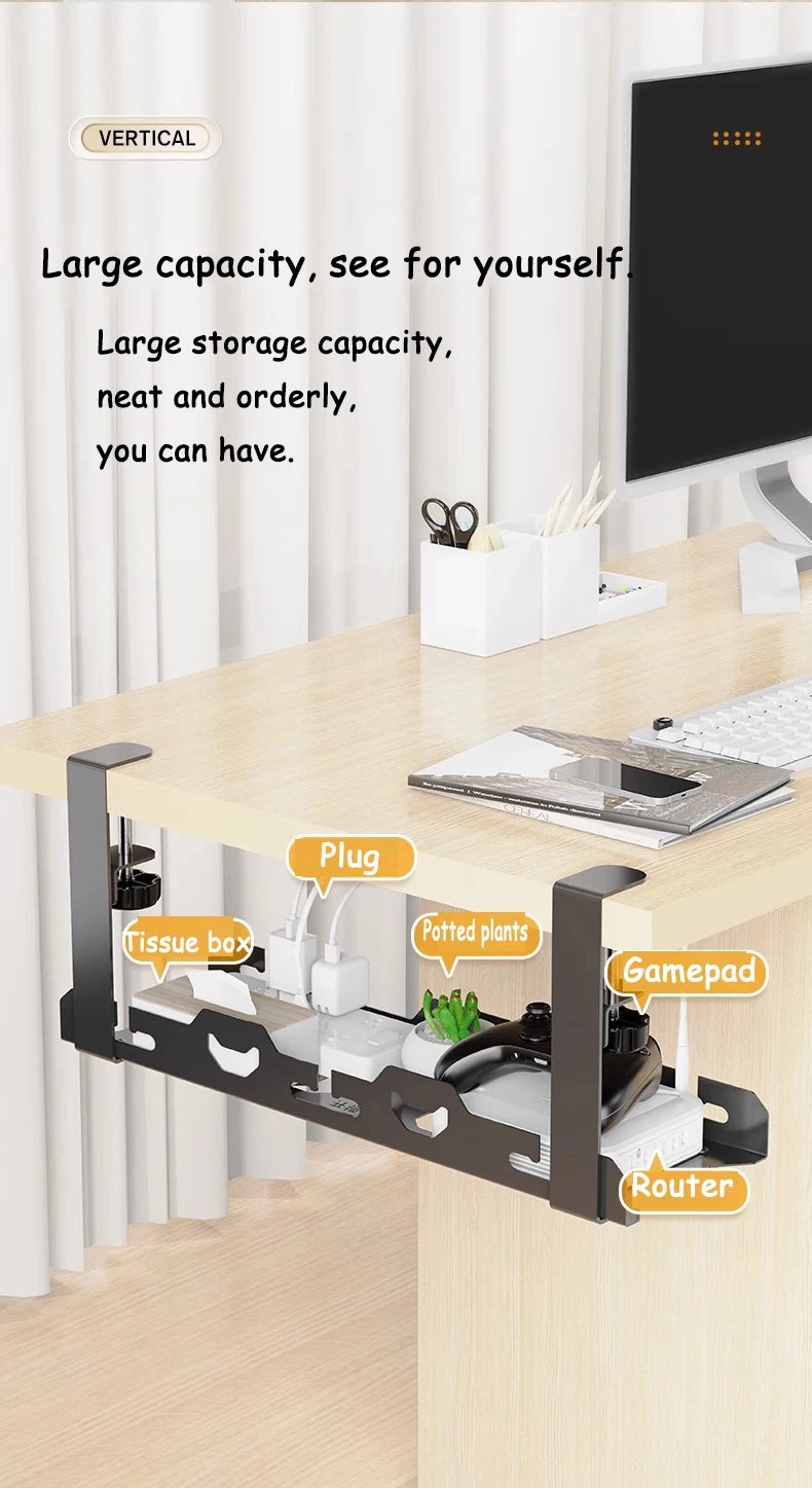 Telescopic Under Table Storage Rack Organizer