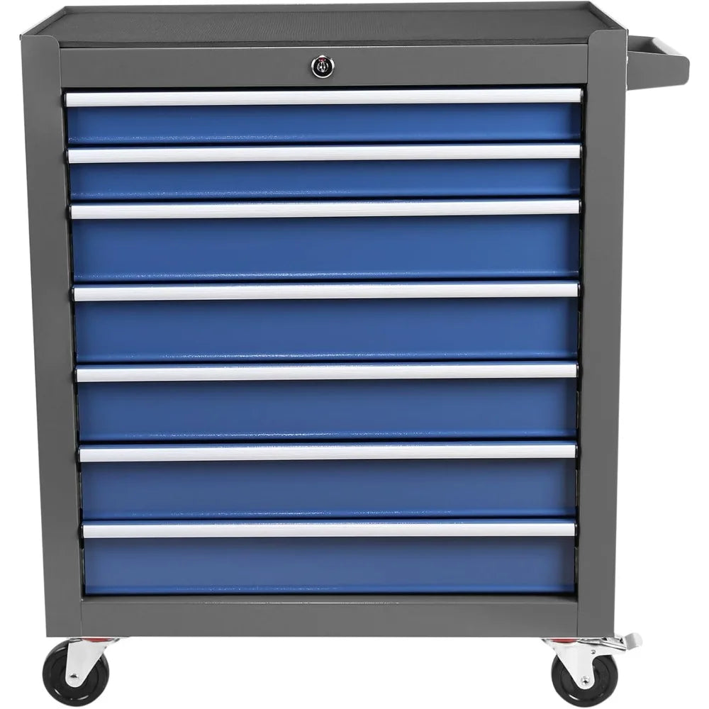 7 Drawers Rolling Tool Chest with Lock & Key