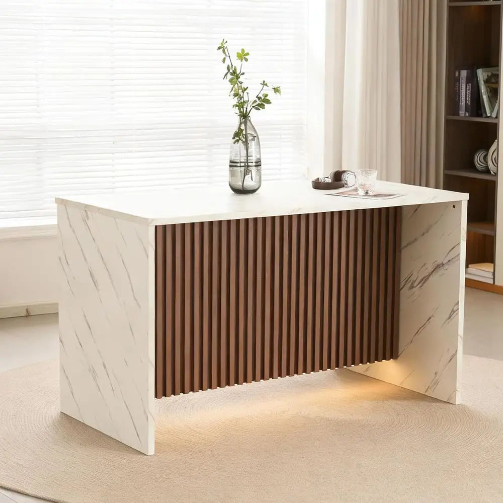 59 Inch Modern Marble Kitchen Island Table