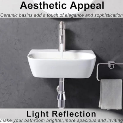 16"x11" Small Wall Mounted Bathroom Sink