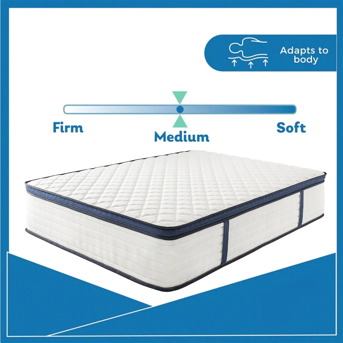 Queen Size Mattress Gel Memory Foam Medium Firm Comfort