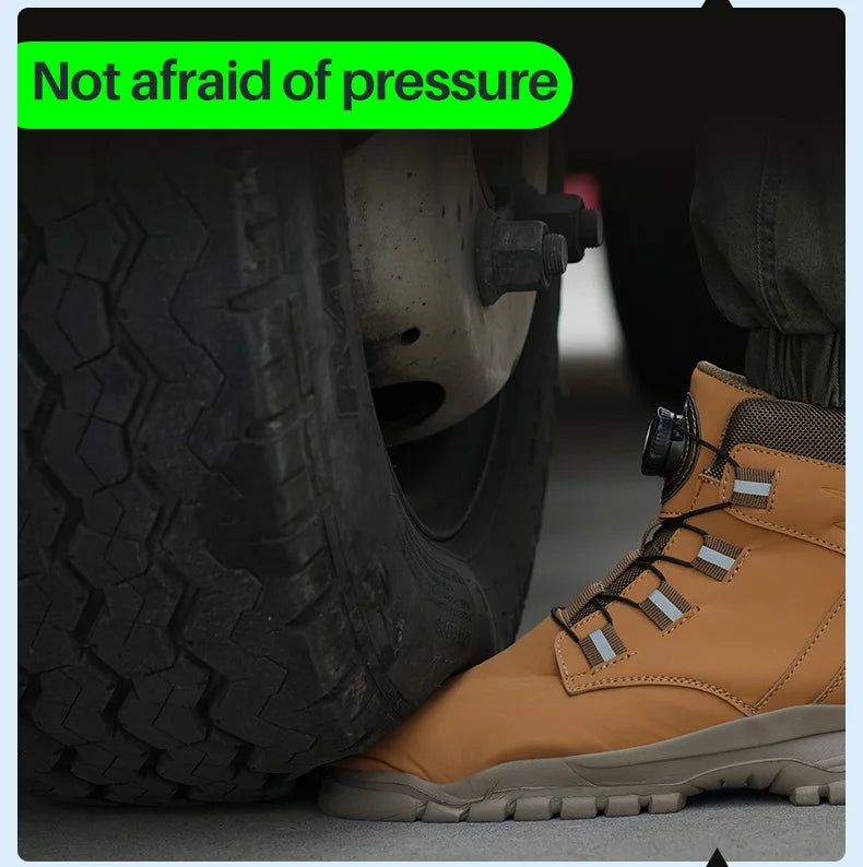 High Top Steel Toe Boots Slip Resistant Anti-Puncture