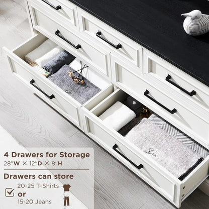 7 Drawer Drawers for Bedroom with Large Metal Handles