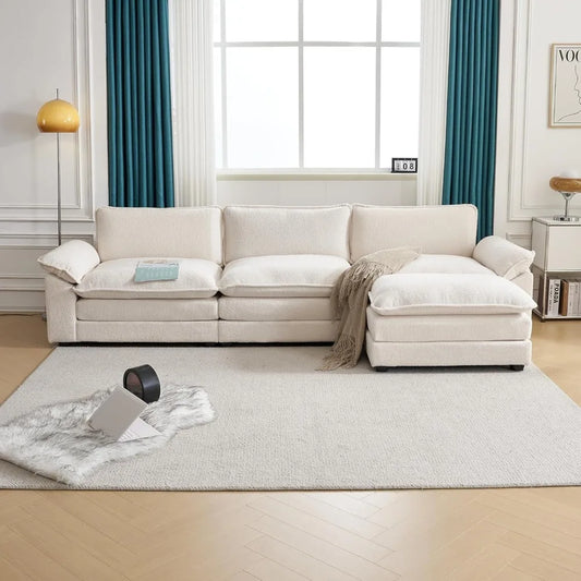 Beautiful Modern Sofa with Ottoman and Slipcover