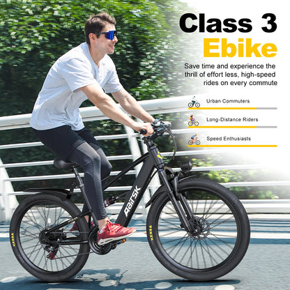 26" Electric Bike, with 21 Speed Dual Suspension