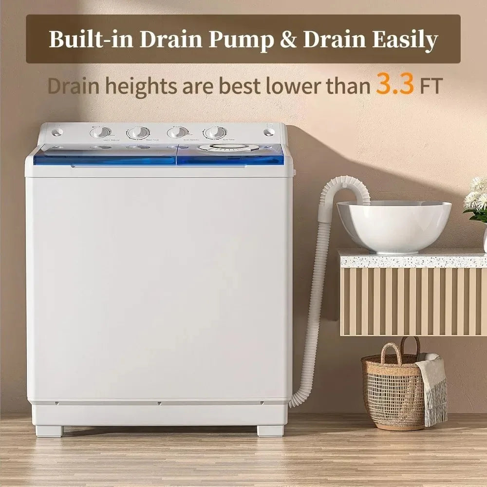 Compact Portable Twin Tub Washing Machine Combo