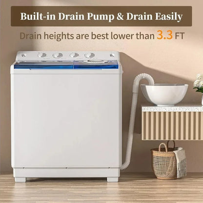 Compact Portable Twin Tub Washing Machine Combo