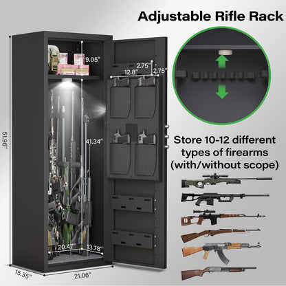 Gun Safe with Removable Shelf and 3 Magnetic Gun Slots