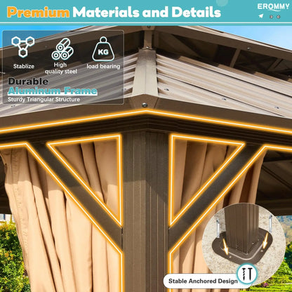 10' x 12' Hardtop Aluminum Frame Gazebos