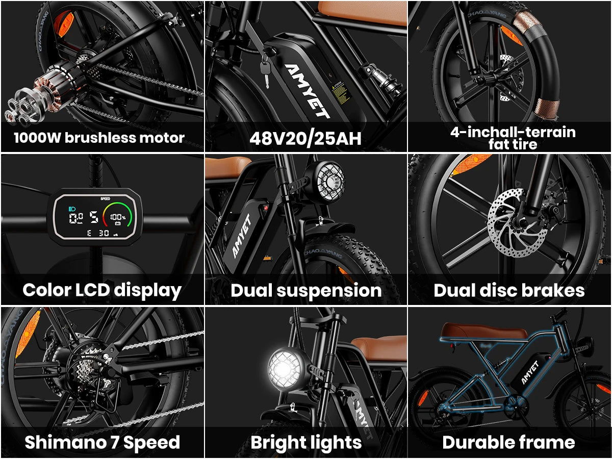 1000W Motor Bicycle 48V 20AH 20“Tire Mountain Ebike.