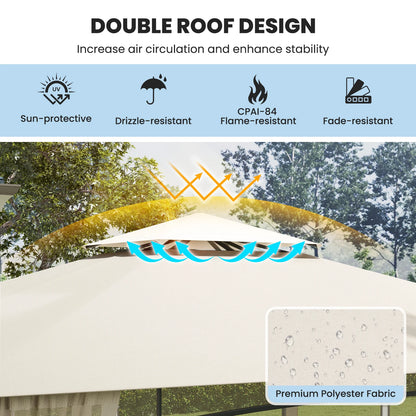 12' x 10' Outdoor Patio Gazebo w/ Netting