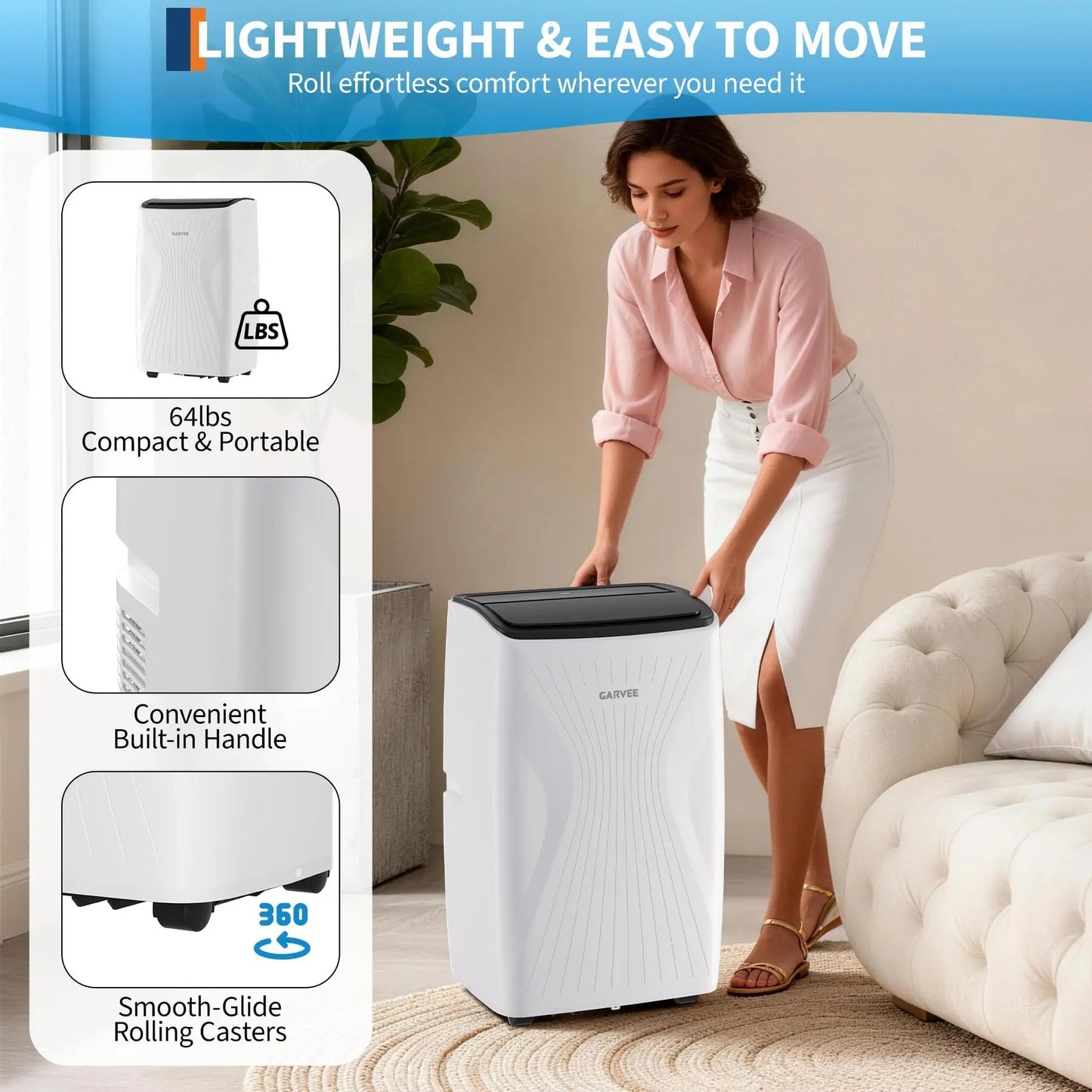 3-in-1 Portable 14,000 BTU Portable Air Conditioner