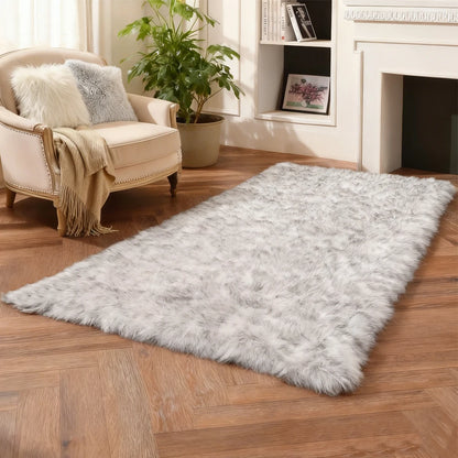 10x12 Fluffy Black Sheepskin Area Rug