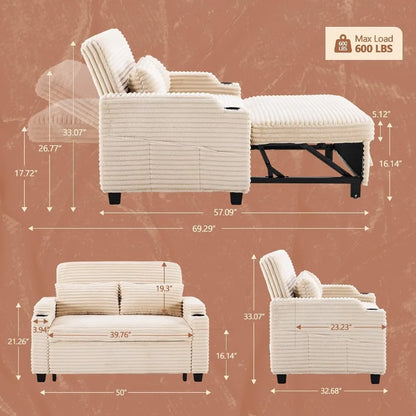 Convertible Design Loveseat Sleeper Sofa
