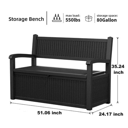 80 Gallon Waterproof Lockable Storage Bench