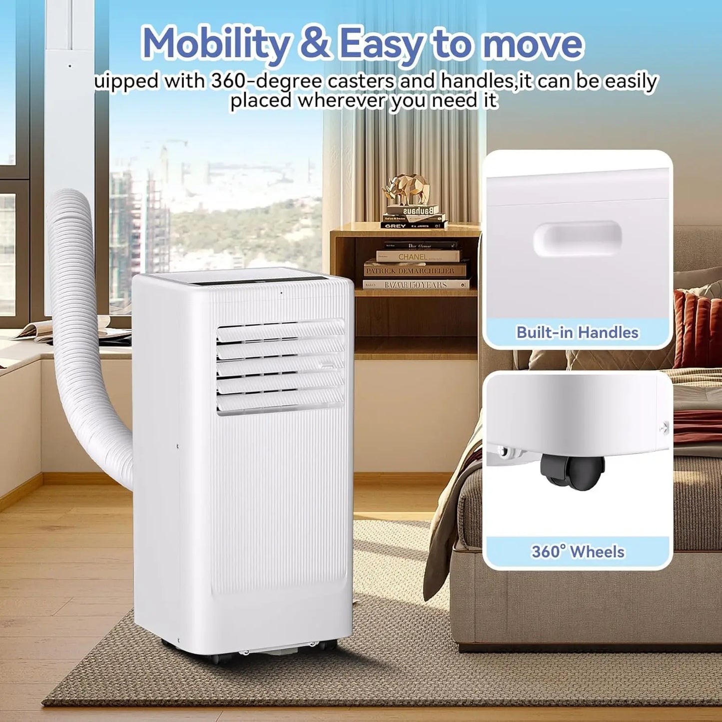 10000 BTU Portable Air Conditioners, Fast Cooling for 450 Sq.Ft