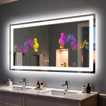 50/60/100/120cm LED Bathroom Mirror Built-in Bluetooth Speaker