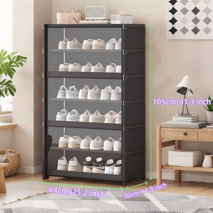 Multi-layer Shoe Cabinet Organizer with Clear Lid