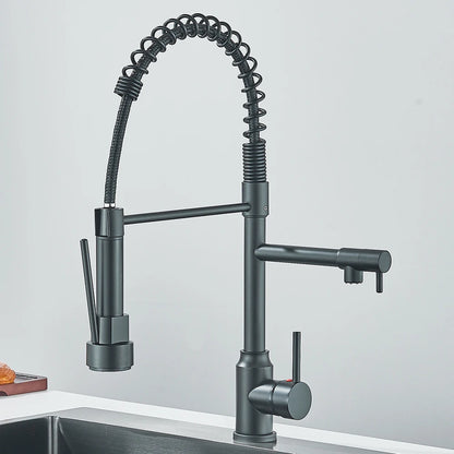 Pull Down Spring Kitchen Faucet Single Lever