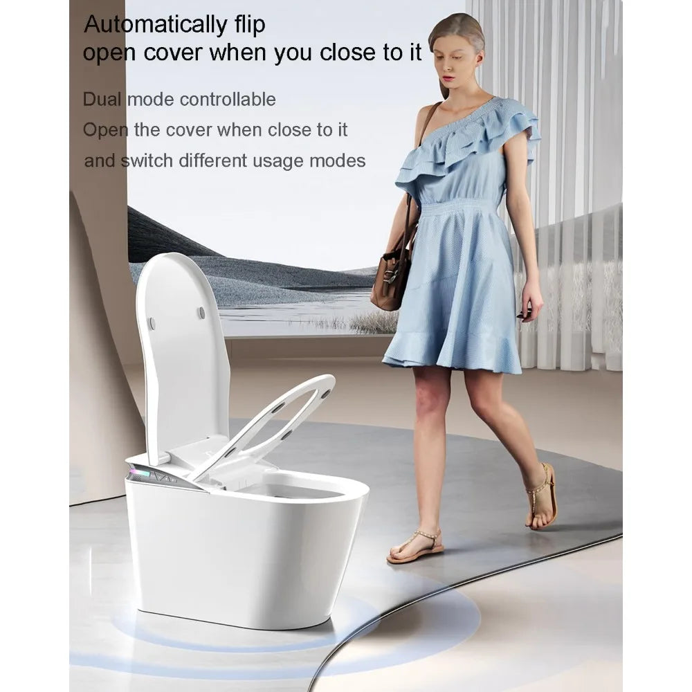 Luxury Smart Toilet with Water Tank, Auto Close Lid