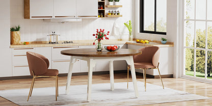 46-Inch Wood Kitchen Table with Sturdy Metal Base