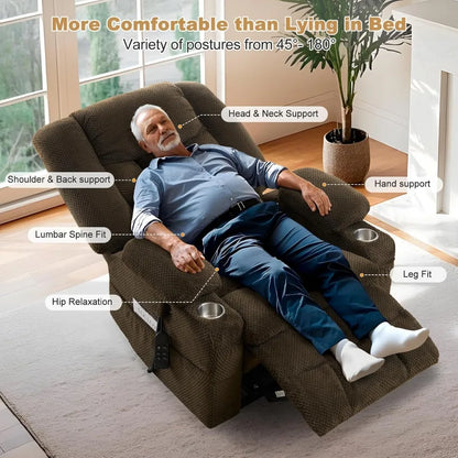 Electric Power Lift Recliner with Massage and Heat