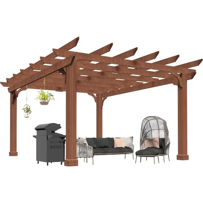 10x12 FT Cedar Pergola with Flat Roof