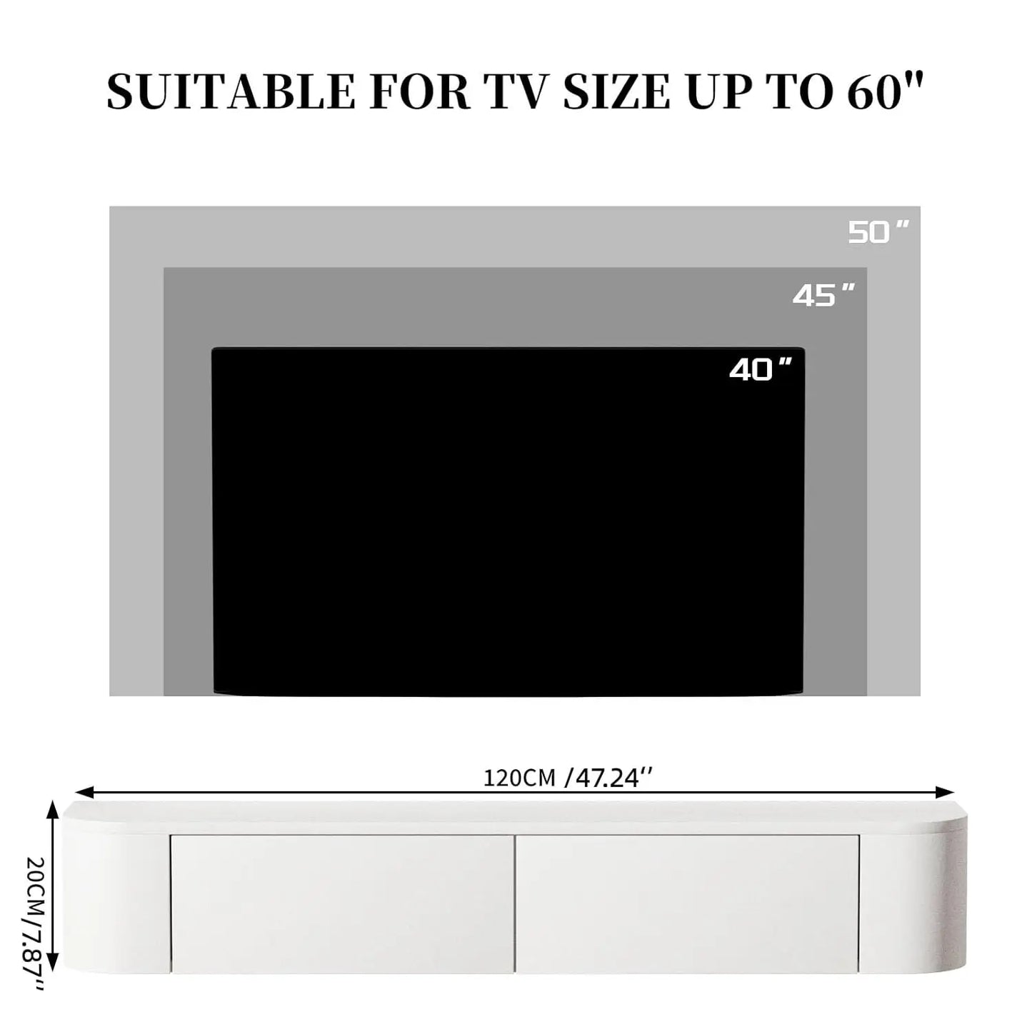 Floating TV Stand Wall Mounted Media Console