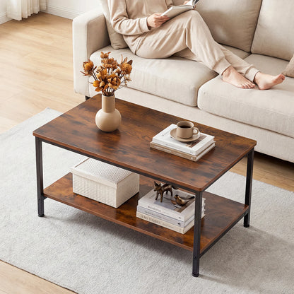 31IN Wood Coffee Table with Anti-Slip Feet