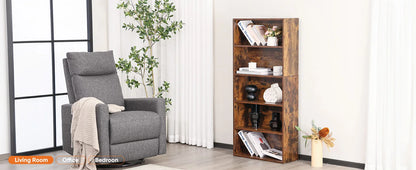 63 Inch Tall 6 Tier Wooden Shelf Bookcase