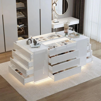 16 Drawer Armoire Bedroom Island Wardrobe Closet Island