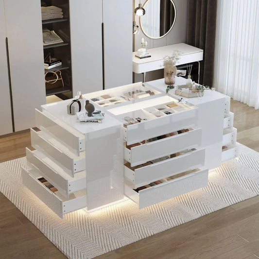 16 Drawer Armoire Bedroom Island Wardrobe Closet Island