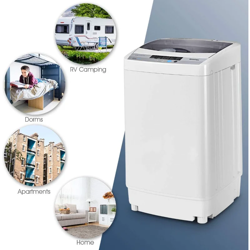 1.34 Cu.ft  Full-Automatic Washing Machine, Portable Compact