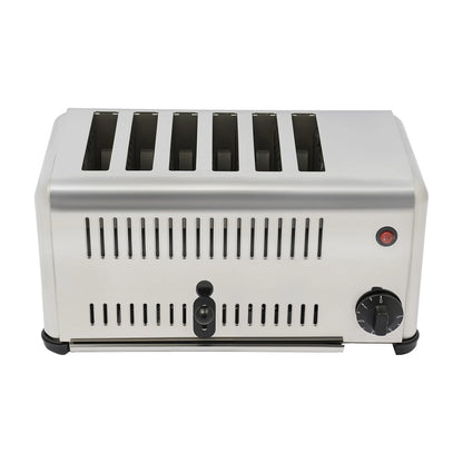 6 Slice Wide Slot Stainless Steel Toaster