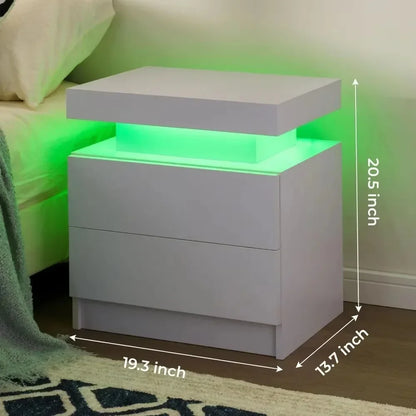 Bedside Tables with Touch Light, with 2 Drawers