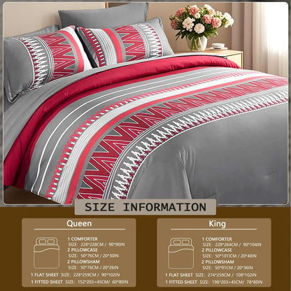 7-piece printed comforter set, suitable for all seasons