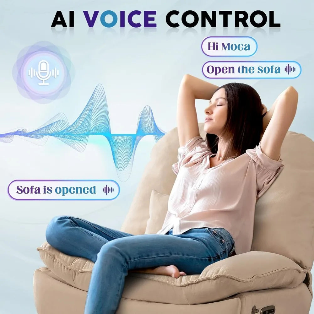 Oversized Voice Control Electric Reclining Sofa