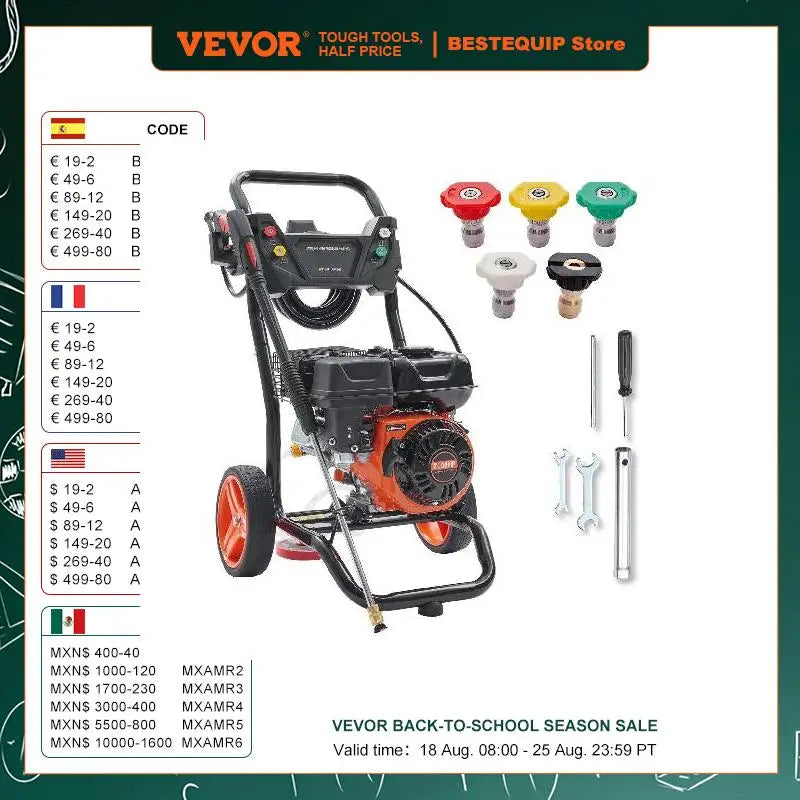 3600 PSI 2.6 GPM Gas Powered Pressure Washer