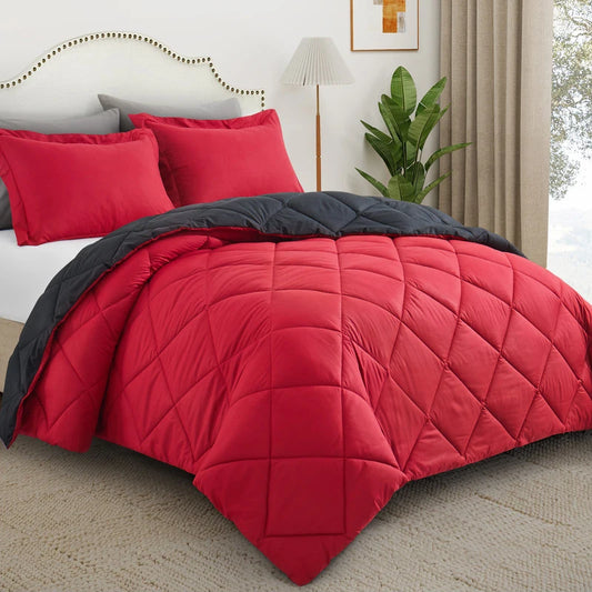2/3pcs Reversible Comforter Bedding Set for All Seasons