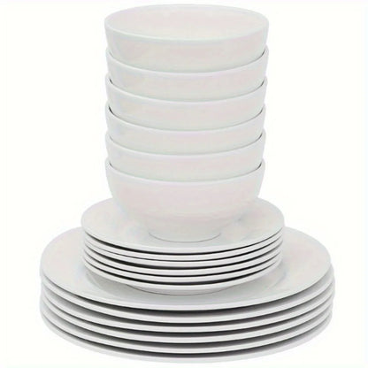 18-Piece Dinnerware Set Round Dinner Plates Dish Service For 6