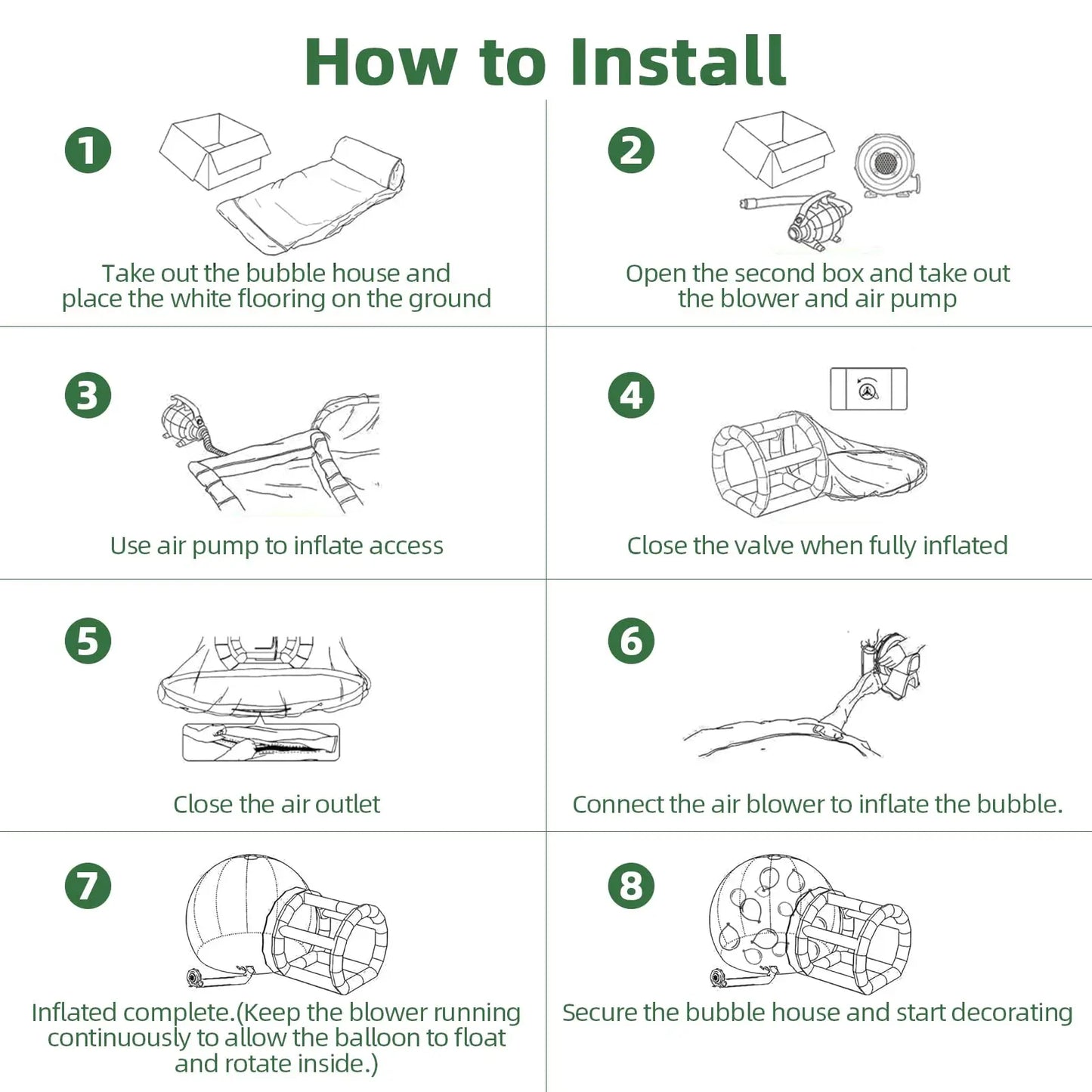 8.2Ft Inflatable Tent Bubble House Clear Dome