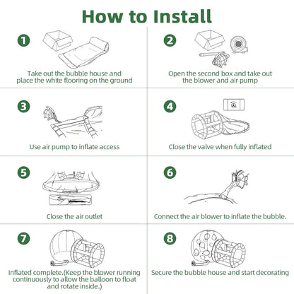 8.2Ft Inflatable Tent Bubble House Clear Dome
