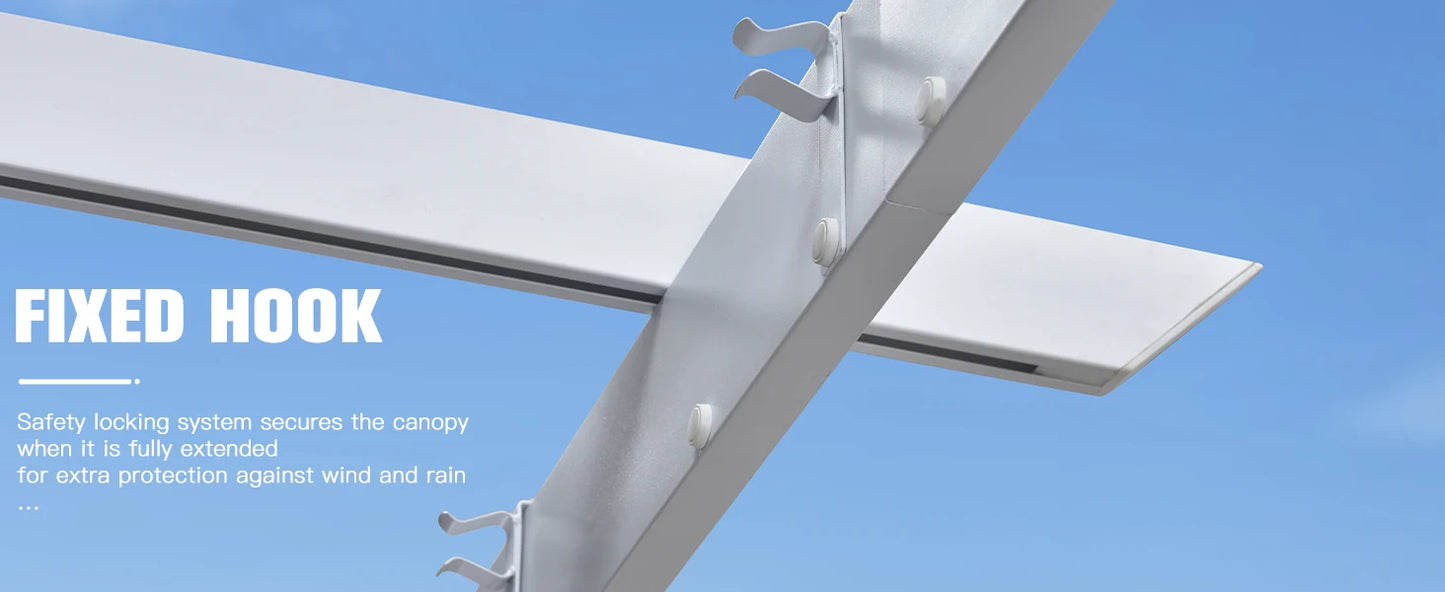 10' X 13' Outdoor Aluminum Heavy-Duty Retractable Pergola