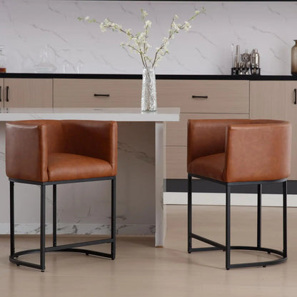 24" Leather Island Barstools